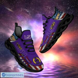 NCAA LSU Tigers Design Logo & America Flag Gift For Fans Max Shoes Product Photo 1