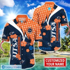 UTSA Roadrunners Star and Flower Pattern Tropical Hawaiian Shirt Summer Gift For Men Women Custom Name Product Photo 1