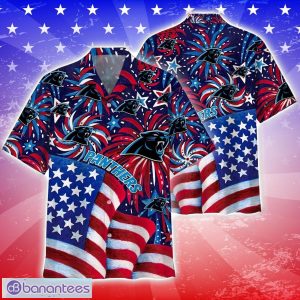 NFL Carolina Panthers Memorial Firework Hawaiian Shirt Tropical Football Lover 4th of July Day Hawaii Shirt Product Photo 1