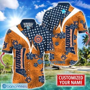 Auburn Tigers Star and Flower Pattern Tropical Hawaiian Shirt Summer Gift For Men Women Custom Name Product Photo 1
