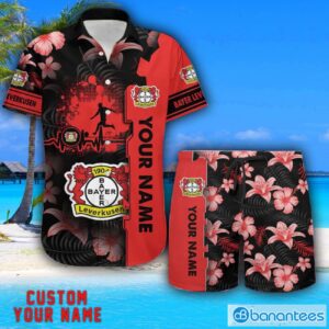 Bayer Leverkusen Tropical Combo Hawaiian Shirt And Shorts Personalized Name For Fans Product Photo 1