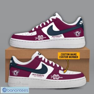 Manly Sea Eagles NRL Custom Name And Number Personalized Air Force 1 Sneaker Product Photo 1