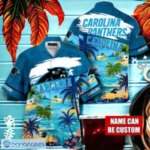 NFL Carolina Panthers Logo Fans Love Custom Your Name Hawaiian Shirt Full Over Print Product Photo 1