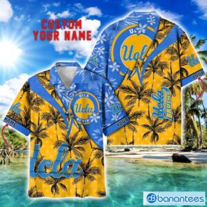 UCLA Bruins Hawaii Shirt Vintage coconut Pattern Tropical Hawaiian Football Beach Shirts Custom Name Product Photo 1