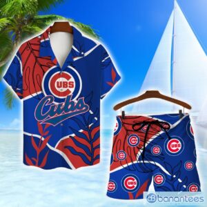 Chicago Cubs Team Logo Colorful Pattern Hawaiian Shirt And Shorts Set Product Photo 1