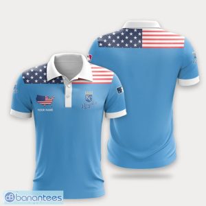 Kansas City Royals Flag Pattern And Sport Team Logo 3D Polo Shirt Custom Name For Fans Product Photo 1