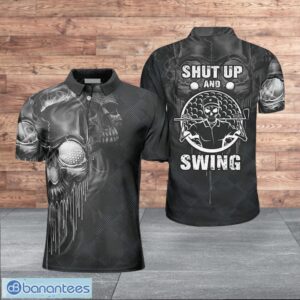 Scary Skull Golf Design Dark Style For Men Polo Shirt Product Photo 1