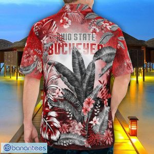 Ohio State Buckeyes Tropical Floral Skull 3D Hawaiian Shirt Beach Shirt Halloween Gift Product Photo 2