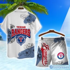 Texans Rangers Team Logo Pattern White Background 3D Hawaiian Shirt And Shorts Product Photo 2