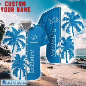 Detroit Lions Coconut Pattern Hawaiian Shirt And Shorts Personalized Name Unique Gift For Summer Product Photo 1