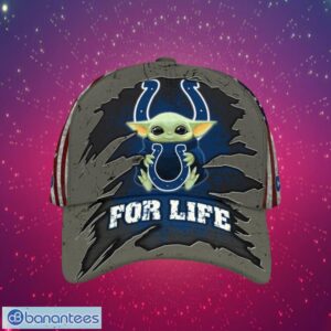 NFL Indianapolis Colts Logo Design Baby Yoda For Life Gifts For Fans Full Over Print Cap Product Photo 1