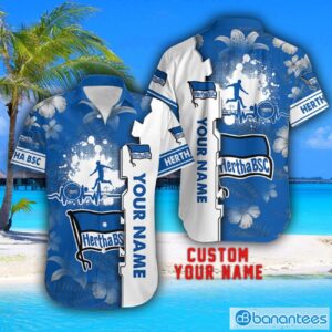 Hertha BSC Tropical Combo Hawaiian Shirt And Shorts Personalized Name For Fans Product Photo 2
