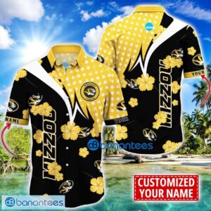 Missouri Tigers Star and Flower Pattern Tropical Hawaiian Shirt Summer Gift For Men Women Custom Name Product Photo 1