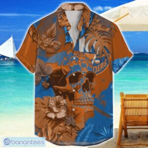 New York Islanders Skull Flower Hawaiian Shirt NHL Halloween Gift For Sports Fans Product Photo 1