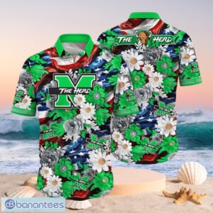 NCAA Marshall Thundering Herd Design Logo Gift For Fan Independence Day Hawaii Shirt Full Over Print Product Photo 1