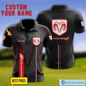 Dodge 3D Polo Shirt Personalized Name For Fans Black Polo Shirt Product Photo 1