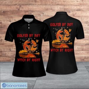Golfer By Day Witch By Night Halloween Dark Style For Women Polo Shirt Product Photo 1