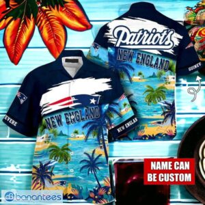 NFL New England Patriots Logo Fans Love Custom Your Name Hawaiian Shirt Full Over Print Product Photo 1