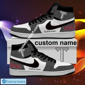Personalized NCAA Troy Trojans Air Jordan 1 Hightop Shoes Glass For Fans Gift - Personalized NCAA Troy Trojans Air Jordan 1 Sneakers Glass Hightop Shoes Photo 2