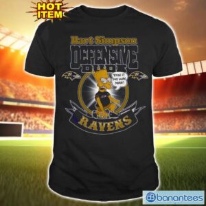 NFL Baltimore Ravens Bart Simpson Defensive Dude T Shirt For Fans Product Photo 1