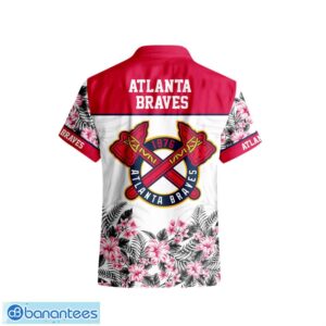 Atlanta Braves Hibiscus Plumeria Flower 3D Printed Hawaiian Shirt - White Product Photo 3