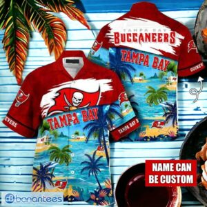 NFL Tampa Bay Buccaneers Logo Fans Love Custom Your Name Hawaiian Shirt Full Over Print Product Photo 1