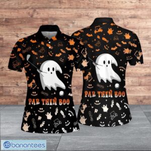 Par Then Boo Custom Dark Style Halloween Pattern Golf For Women Polo Shirt Product Photo 1