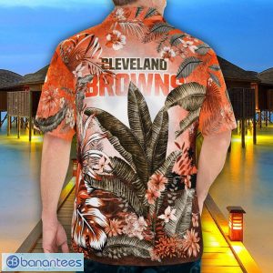 Cleveland Browns Tropical Floral Skull 3D Hawaiian Shirt Beach Shirt Halloween Gift Product Photo 2