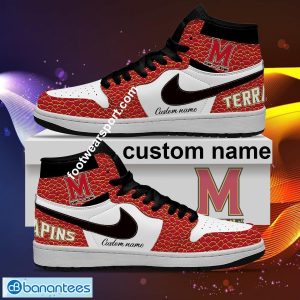 Personalized NCAA Maryland Terrapins Air Jordan 1 Hightop Shoes Glass For Men Women - Personalized NCAA Maryland Terrapins Air Jordan 1 Sneakers Glass Hightop Shoes Photo 2