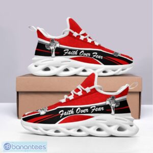 Jesus Faith Over Fear Clunky Max Soul Shoes Red Running Sneakers Product Photo 2