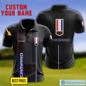 Chevrolet Camaro 3D Polo Shirt Personalized Name For Fans Black Polo Shirt Product Photo 1