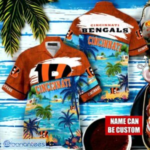 NFL Cincinnati Bengals Logo Fans Love Custom Your Name Hawaiian Shirt Full Over Print Product Photo 1
