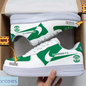 Hibernian F.C. Air Force Shoes Custom Name Gift For Fans AF1 Sneakers Product Photo 1