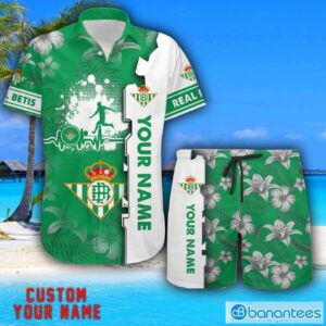 Real Betis Tropical Combo Hawaiian Shirt And Shorts Personalized Name For Fans Product Photo 1