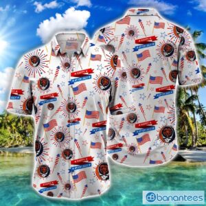 NFL Chicago Bears Grateful Dead and Sports Logo 4th Of July Hawaiian Shirt Product Photo 1