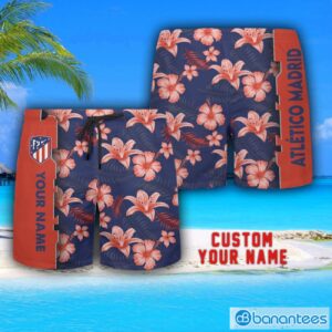 Atlético de Madrid Tropical Combo Hawaiian Shirt And Shorts Personalized Name For Fans Product Photo 3