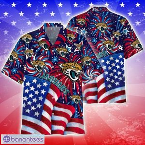 NFL Jacksonville Jaguars Memorial Firework Hawaiian Shirt Tropical Football Lover 4th of July Day Hawaii Shirt Product Photo 1