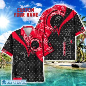 Cincinnati Bearcats Hawaii Shirt Vintage coconut Pattern Tropical Hawaiian Football Beach Shirts Custom Name Product Photo 1