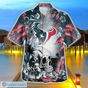 Houston Texans Tropical Floral Skull 3D Hawaiian Shirt Beach Shirt Halloween Gift Product Photo 3