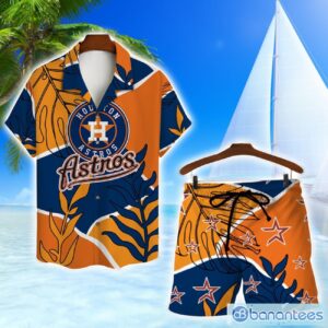 Houston Astros Team Logo Colorful Pattern Hawaiian Shirt And Shorts Set Product Photo 1