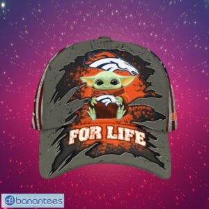 NFL Denver Broncos Logo Design Baby Yoda For Life Gifts For Fans Full Over Print Cap Product Photo 1
