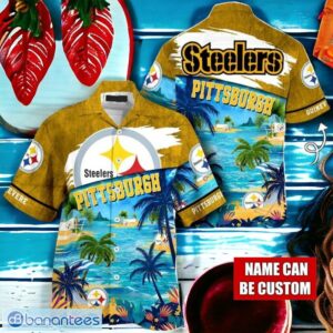 NFL Pittsburgh Steelers Logo Fans Love Custom Your Name Hawaiian Shirt Full Over Print Product Photo 1