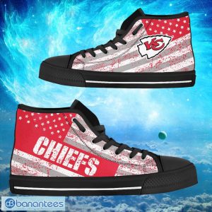 Kansas City Chiefs Custom America Flag Italic Vintage Style High Top Shoes Product Photo 1