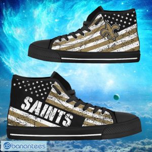 New Orleans Saints Custom America Flag Italic Vintage Style High Top Shoes Product Photo 1