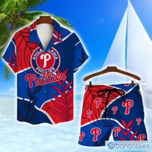 Philadelphia Phillies Team Logo Colorful Pattern Hawaiian Shirt And Shorts Set Product Photo 1