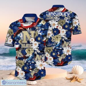 NCAA Navy Midshipmen Design Logo Gift For Fan Independence Day Hawaii Shirt Full Over Print Product Photo 1