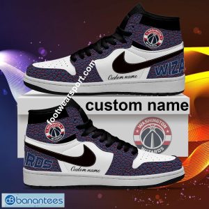 Personalized NBA Washington Wizards Air Jordan 1 Hightop Shoes Glass All Over Print - Personalized NBA Washington Wizards Air Jordan 1 Sneakers Glass Hightop Shoes Photo 2