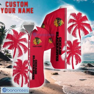 Chicago Blackhawks Coconut Pattern Hawaiian Shirt And Shorts Personalized Name Unique Gift For Summer Product Photo 1