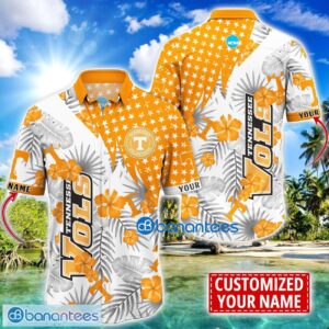 Tennessee Volunteers Star and Flower Pattern Tropical Hawaiian Shirt Summer Gift For Men Women Custom Name Product Photo 1