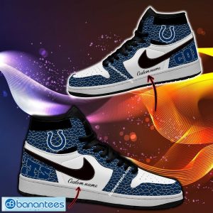 Personalized NFL Indianapolis Colts Air Jordan 1 Hightop Shoes Glass All Over Print - Personalized NFL Indianapolis Colts Air Jordan 1 Sneakers Glass Hightop Shoes Photo 1